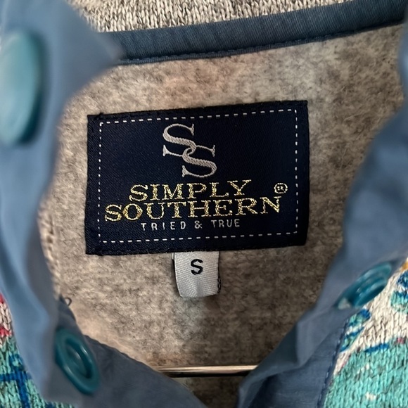 Simply Southern aztec crab 1/4 snap pullover better sweater Small - Picture 3 of 5